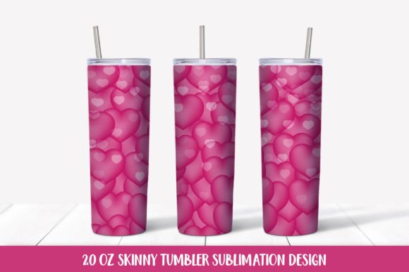 Download Hot Pink Hearts Tumbler Sublimation - Hot pink Collection