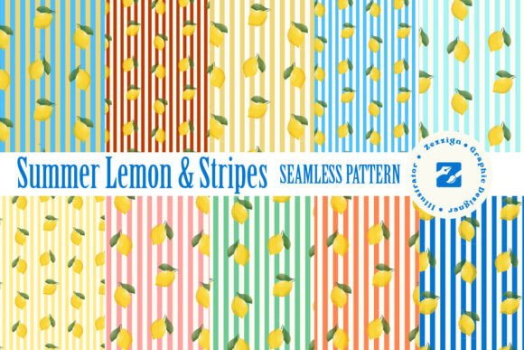 Download Lemon &amp; Stripes Pattern Collection - Stripes pattern Collection