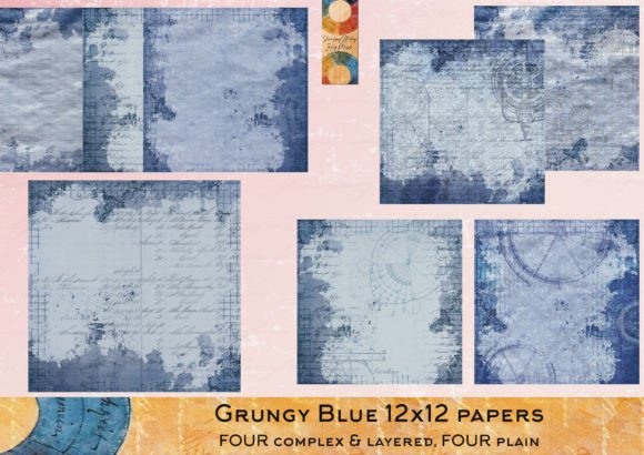Download Grungy Blue 12 X 12 Papers - 12 x 12 Collection