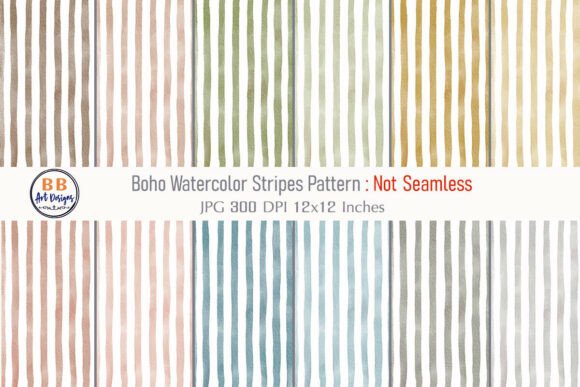 Download Boho Watercolor Stripes Pattern Paper - Stripes pattern Collection