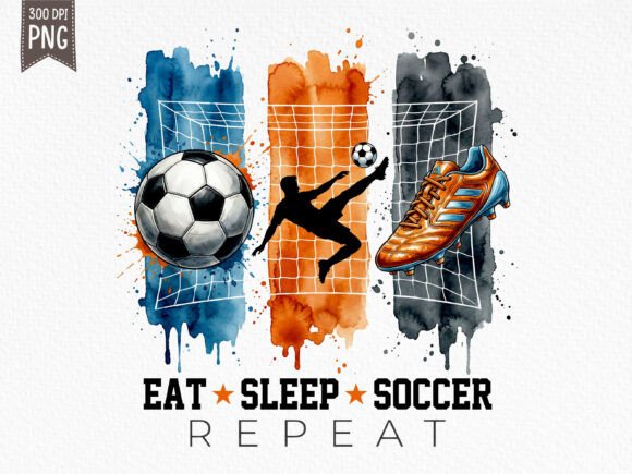 Download Eat Sleep Soccer PNG Brushstroke Design - Brush Collection