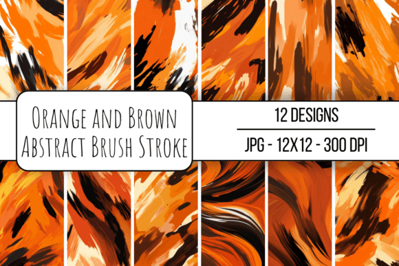 Download Orange and Brown Abstract Brush Stroke - Brush Collection