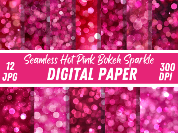Download Hot Pink Sparkle Bokeh Crafted Patterns - Hot pink Collection