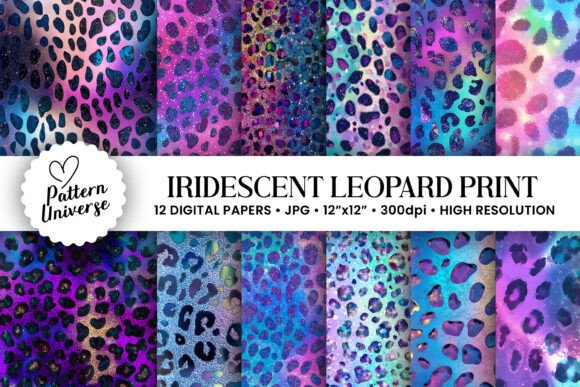 Download Iridescent Leopard Print Digital Paper - Leopard print Collection
