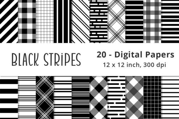 Download Black and White Stripes Pattern Papers - Stripes pattern Collection